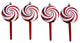 7" Candy Cane Lollipop Holiday Deluxe Christmas Shatterproof Ornament, Set of 4