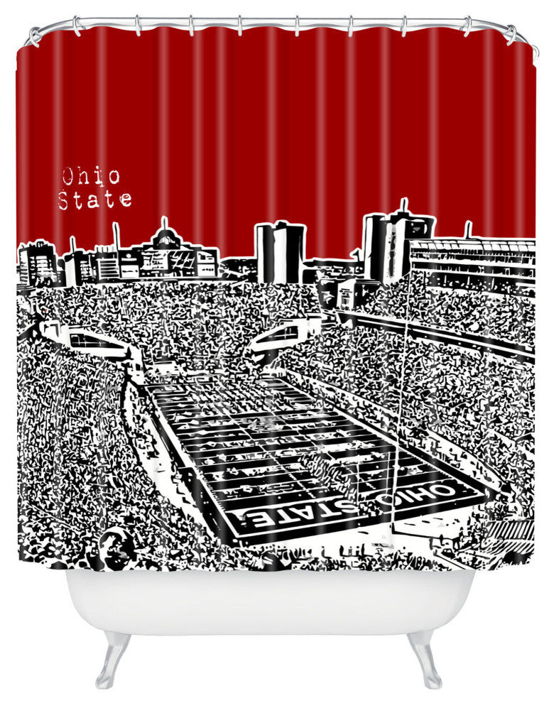 Deny Designs Bird Ave Ohio State Buckeyes Red Shower Curtain