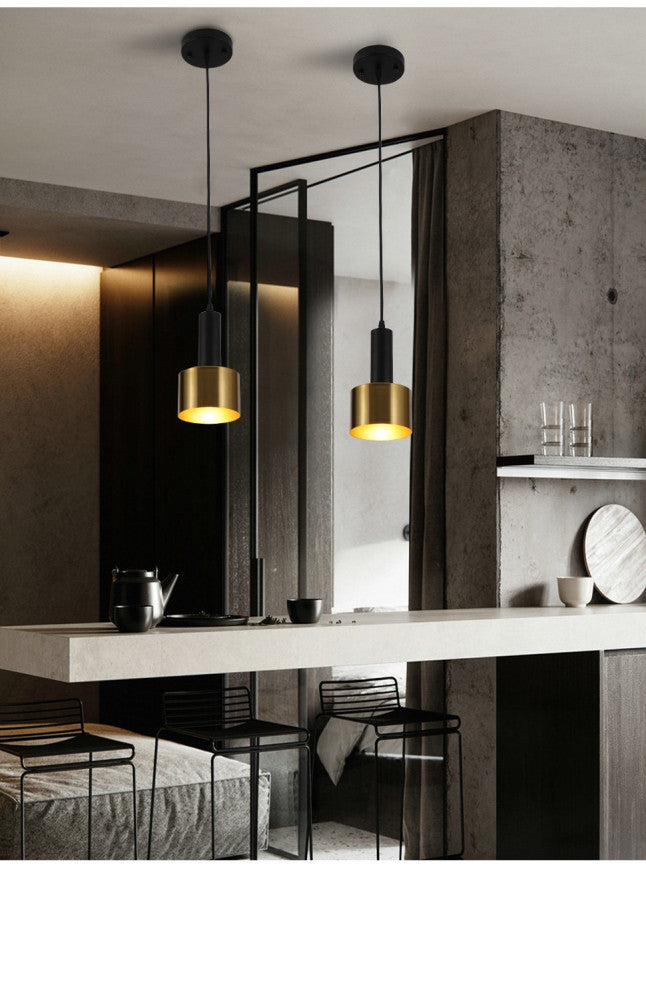 Modern Mini Pendant Light Island torch hanging light with Gold and Black finish
