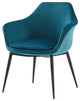 Teal and Black Velvet Dining or Side Chair