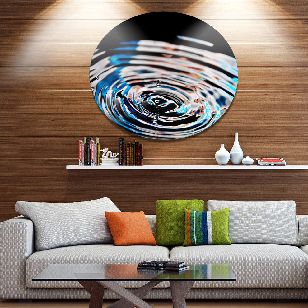 Beautiful Splash Of Purple Water, Abstract Disc Metal Wall Art, 23"