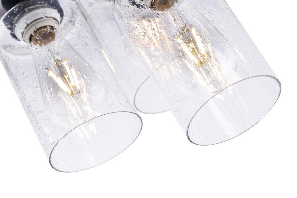 Lazzur Meuse 3 Light 10" Matte Black Semi-Flush Mount Ceiling Light