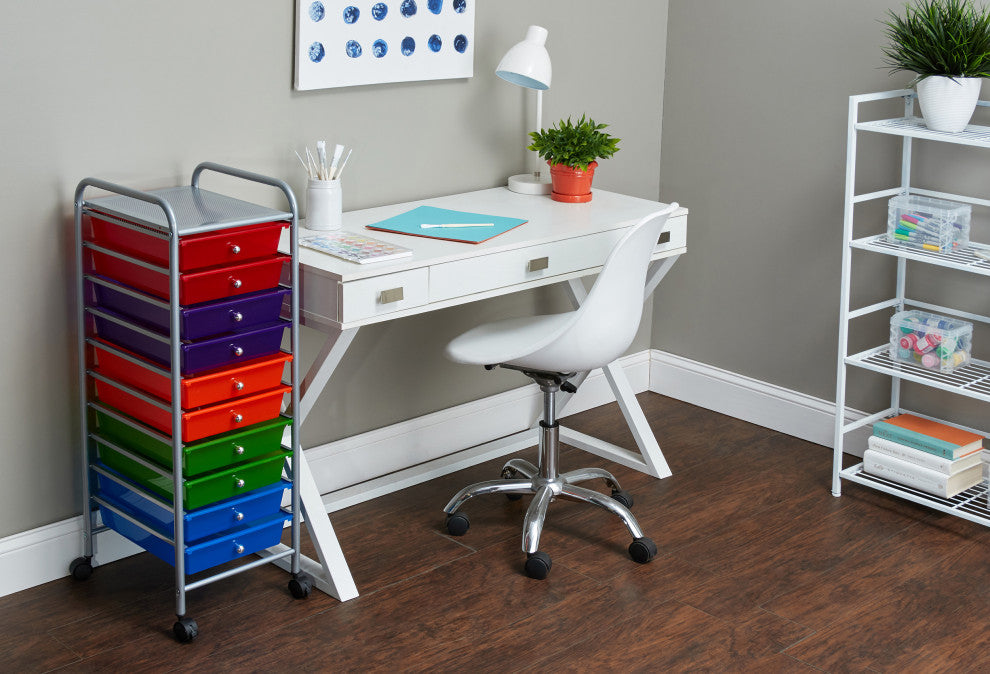 10 Drawer Organizer, Multi-colored Drawers
