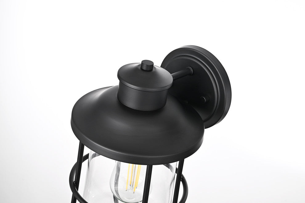 Home Living 7" Outdoor Wall Sconce, Black