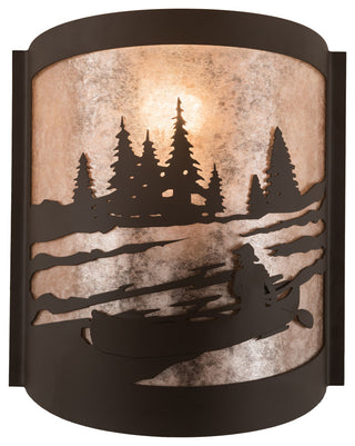 10 Wide Canoe At Lake Right Wall Sconce