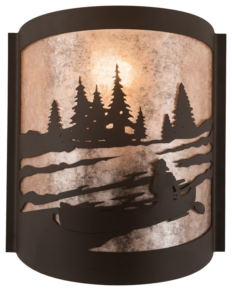 10 Wide Canoe At Lake Right Wall Sconce