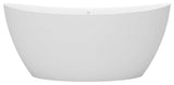 59inch Matte White Independent Double-headed Raised Solid Surface Soaking Tub