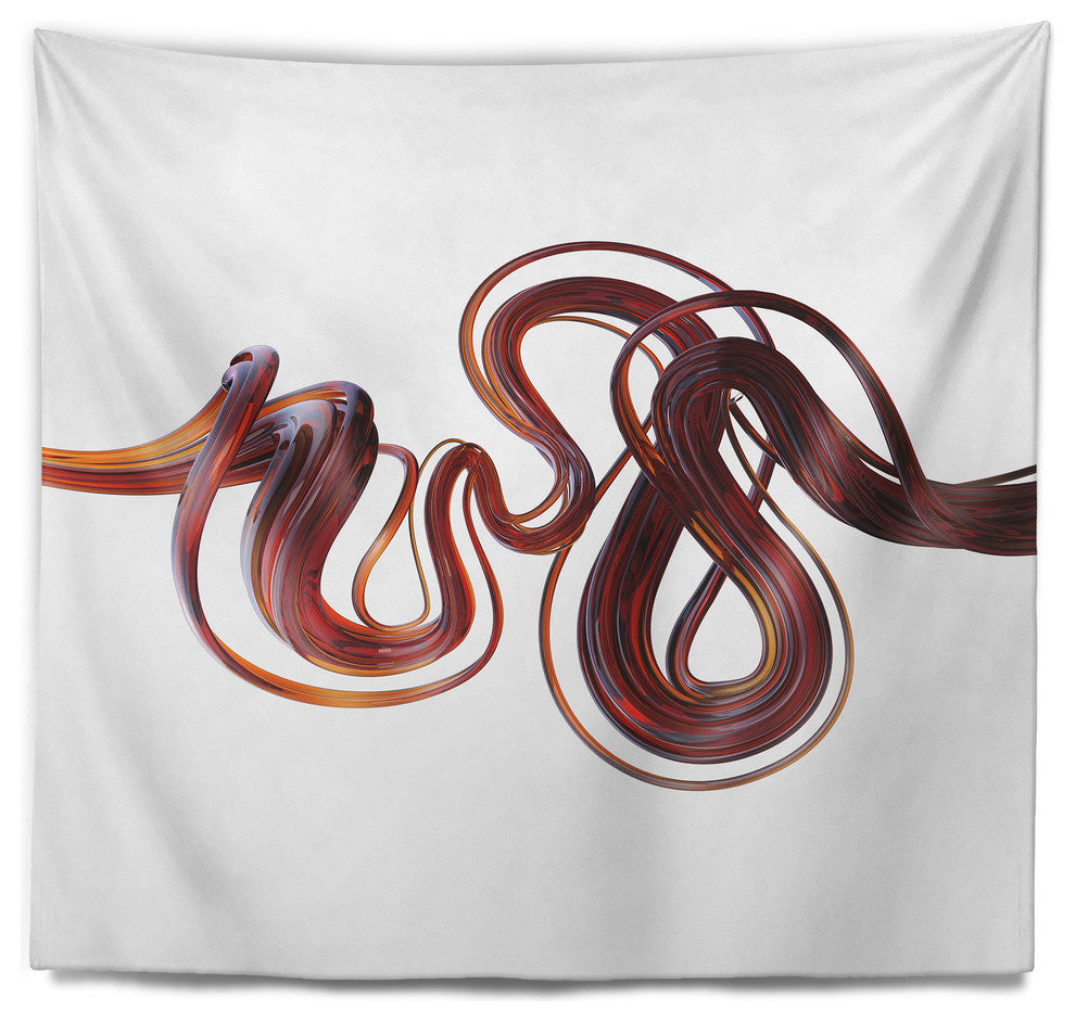 3d Flexible Caramel Lines Abstract Wall Tapestry, 80"x68"