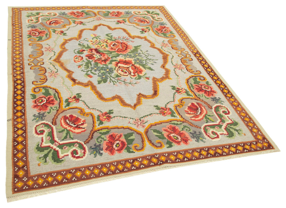 Rug N Carpet - Handmade Moldovan 5' 2'' x 7' 6'' Unique Flatweave Kilim Rug