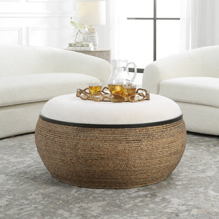 Uttermost 23734 Island Straw Storage Ottoman And Coffee Table