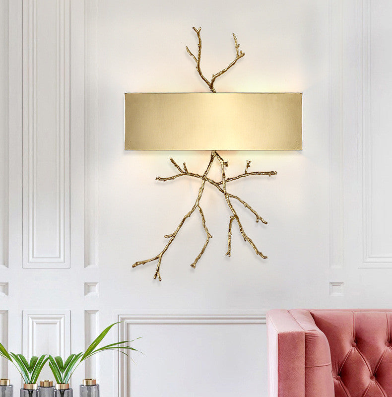 Creative LED Wall Lamp in Forest Style, Living Room, Bedroom, Golden, Cool Light
