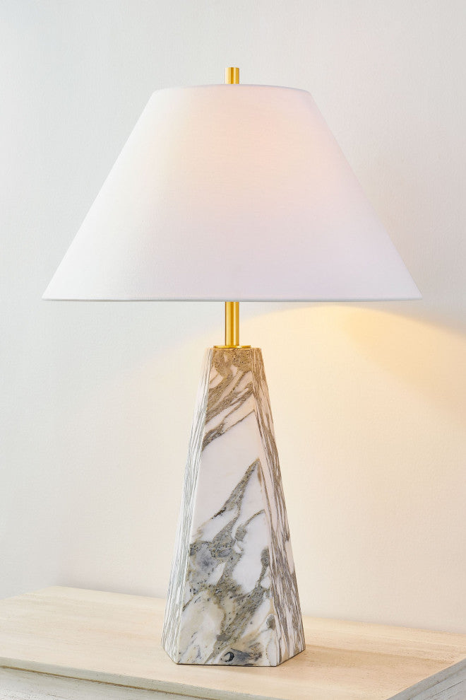 Benicia 30" High Aged Brass Table Lamp