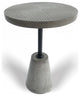 Mod Textured Gray Concrete and Black Metal Pedestal End Table