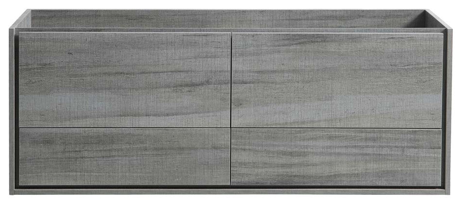 Fresca Catania 60" Ocean Gray Wall Hung Double Sink Cabinet