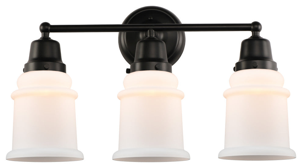 Innovations 623-3W-BK-G181 3-Light Bath Vanity Light, Matte Black