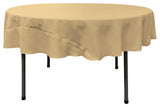 LA Linen Polyester Poplin Tablecloth 72" Round, Khaki