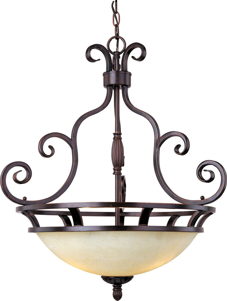 Maxim Manor 3-Light Invert Bowl Pendant in Oil Rubbed Bronze - 12202FIOI