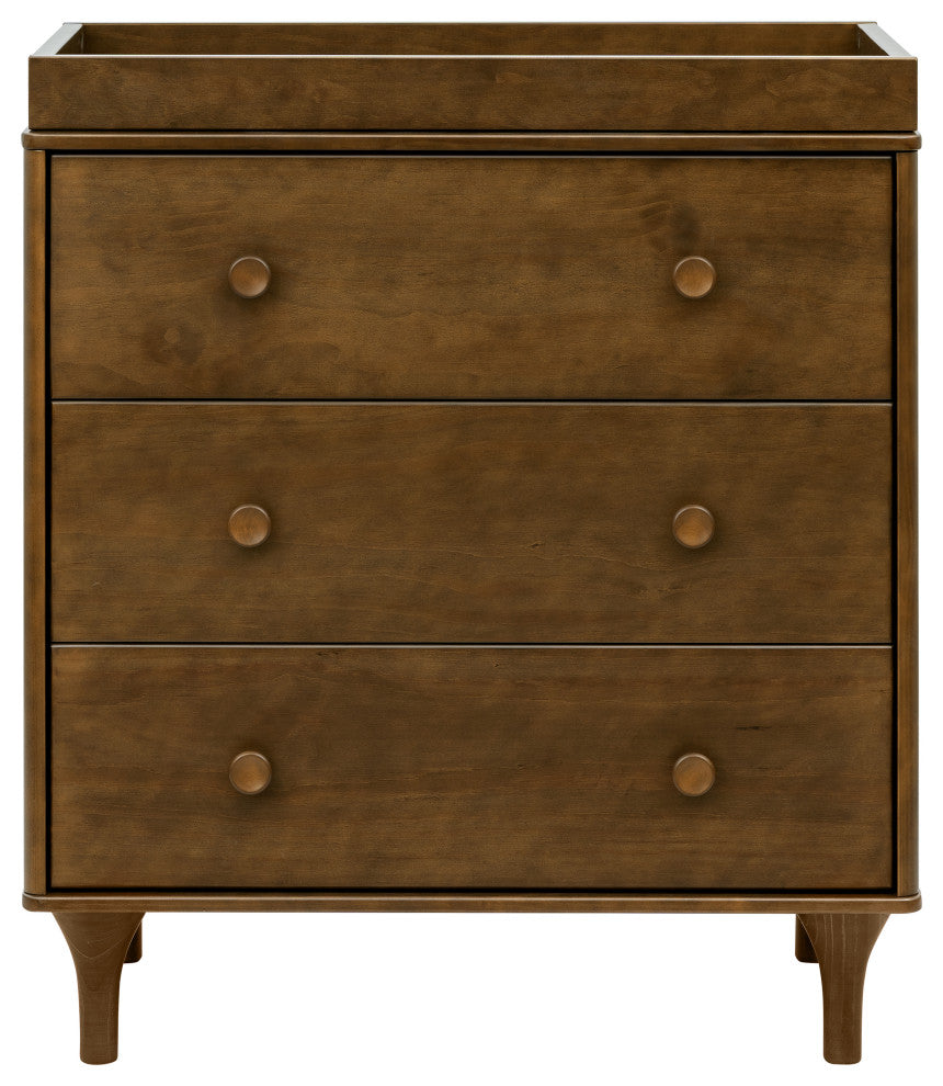 Lolly 3-Drawer Changer Dresser With Removable Changing Tray, Natural Walnut