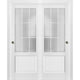 Sliding Closet Glass Bypass Doors | Felicia 3309 Matte White |, 60" X 84"