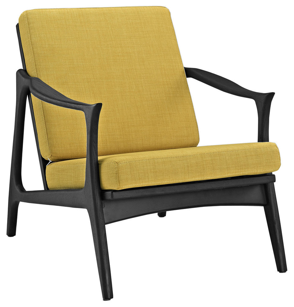 Modern Black Yellow Pace Upholstered Armchair