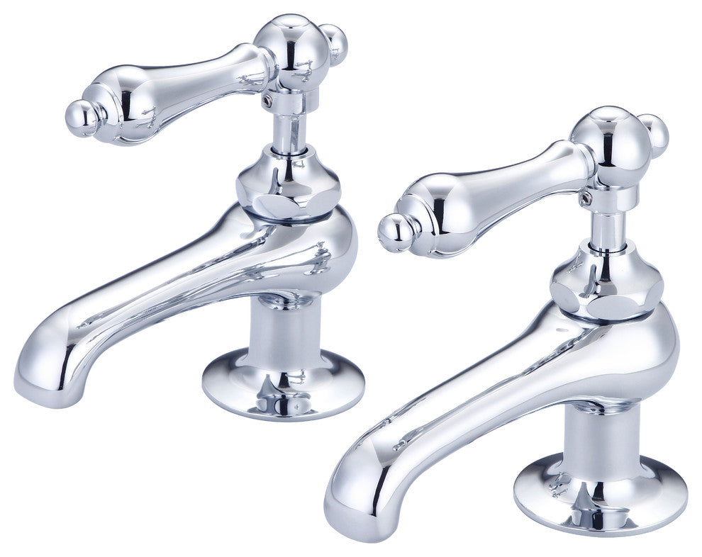 Vintage Classic Basin Lavatory Faucet, Chrome, Lever Handles