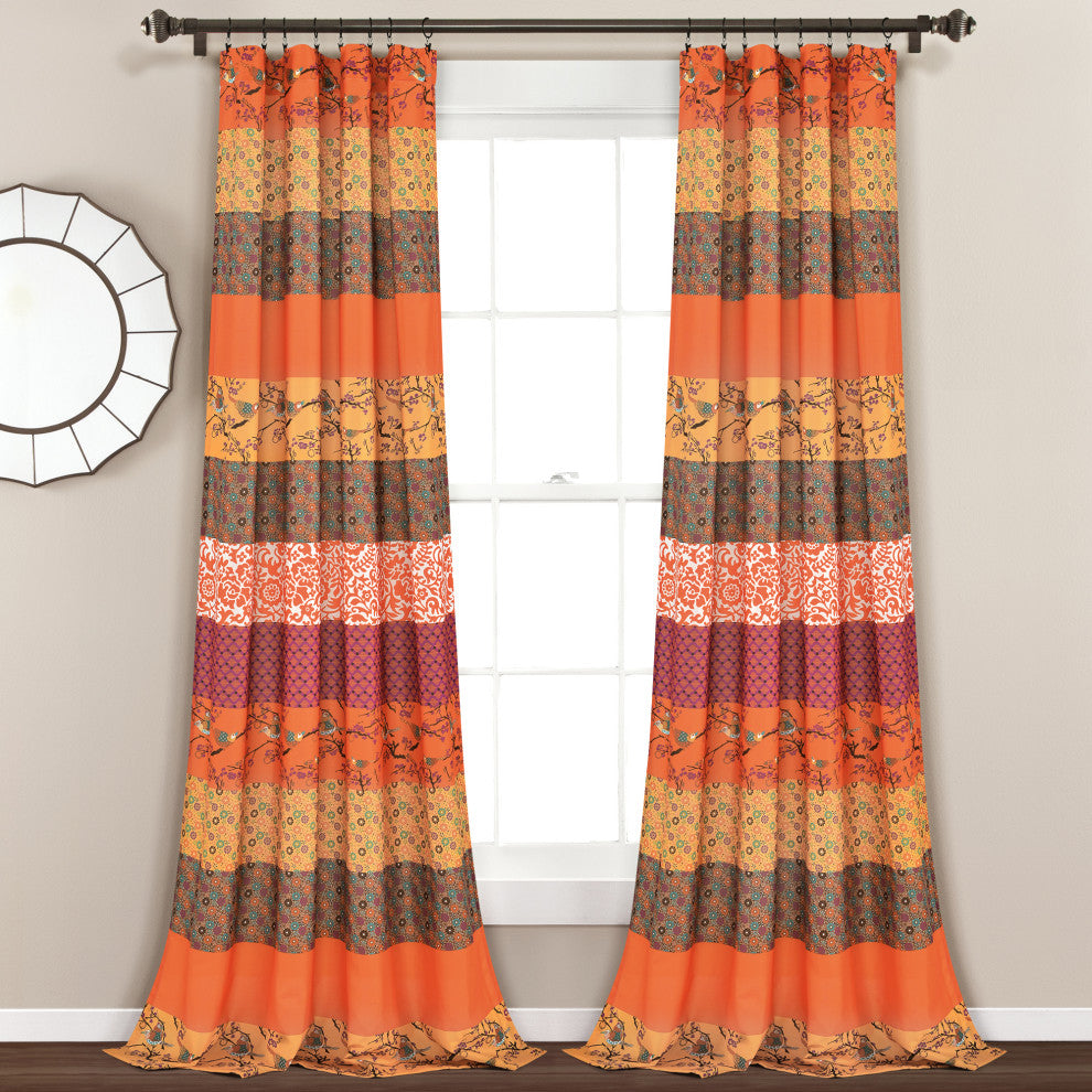 Royal Empire Window Panel, Set of 2, Tangerine, 84"x52"
