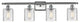 Cobbleskill 4-Light Bath Fixture, Clear Ripple Glass, Satin Brush Nickel
