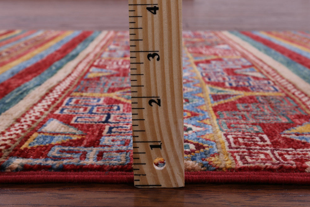 Super Kazak Khorjin Hand Knotted Wool Rug 2' 7" X 4' 0" Q11043