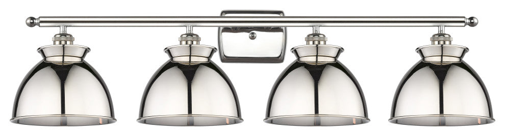 Adirondack 4-Light 38" Bath Vanity Light, Polished Nickel Shade