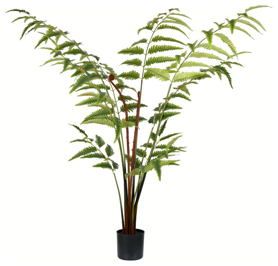 Vickerman TB191140 4' Artificial Potted Leather Fern