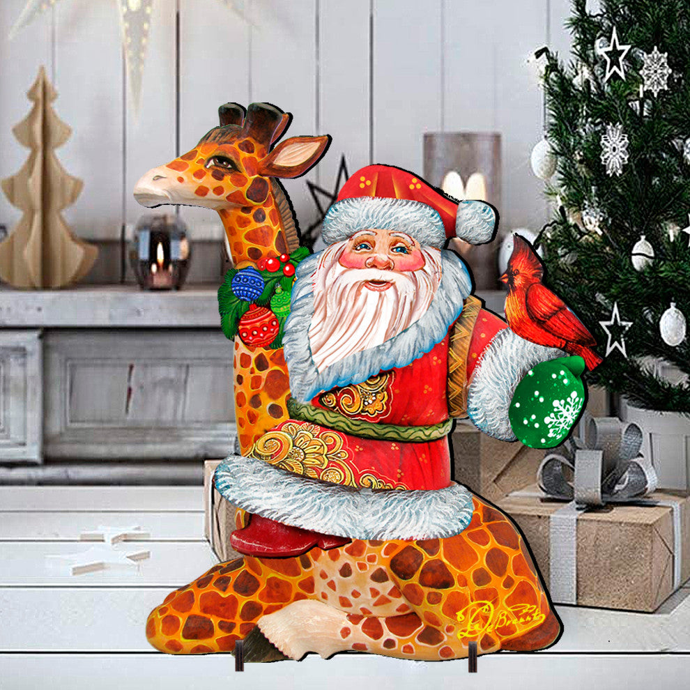 Santa On Giraffe Free Standing