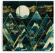 Nature Magick Gold Teal Geometric Mountains Wood Wall Mural
