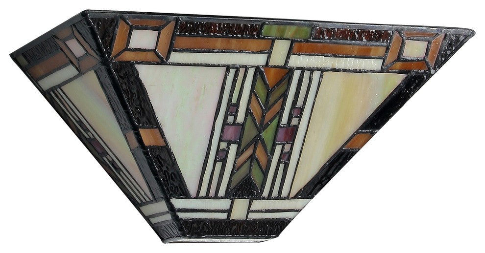 GODE Tiffany-style 1 Light Mission Wall Sconce 12inches Wide