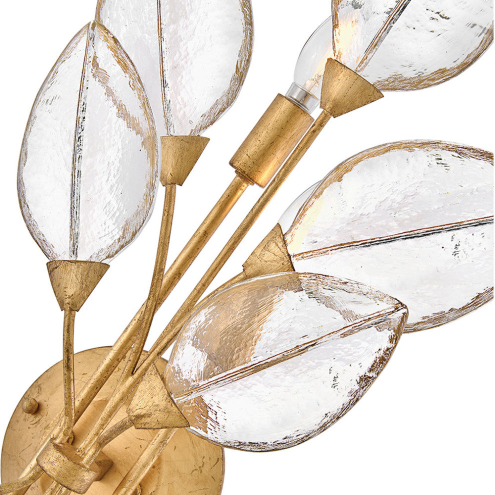 Fredrick Ramond Amira Large Four Light Sconce, Distressed Brass