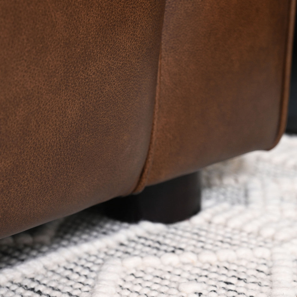 Jude Top Grain Leather Camel Brown Arm Chair