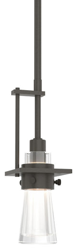 Erlenmeyer Small Mini Pendant, Dark Smoke Finish, Clear Glass