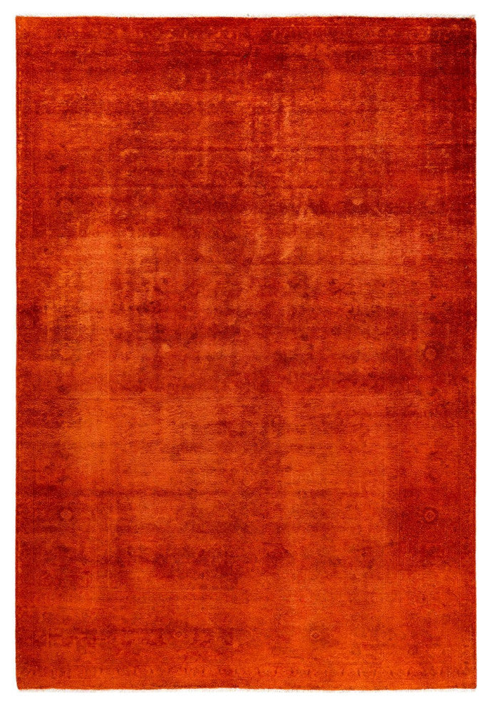 Vibrance, One-of-a-Kind Hand-Knotted Area Rug Orange, 6'1"x8'9"