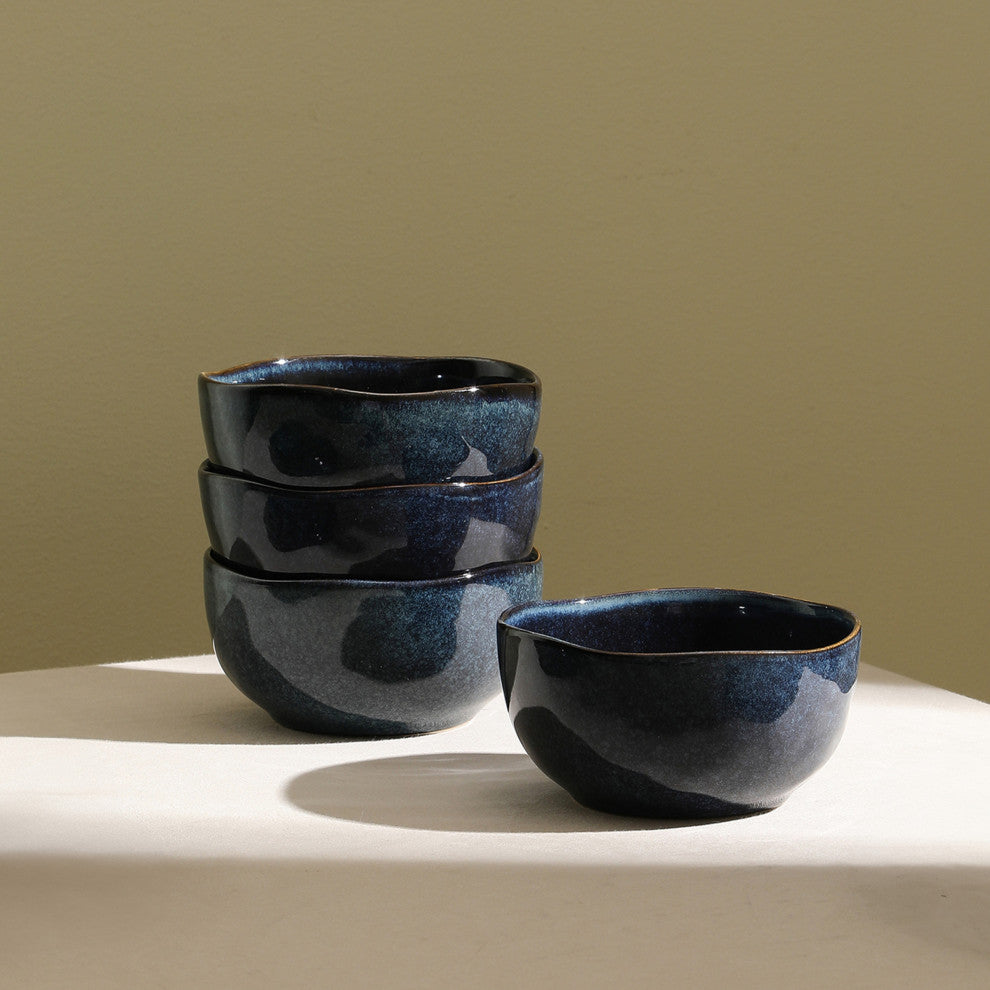 Stone Lain Mirella Stoneware Cereal Bowl Set of 4, Blue