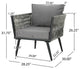 Shipley Outdoor Wicker and Aluminum Club Chair