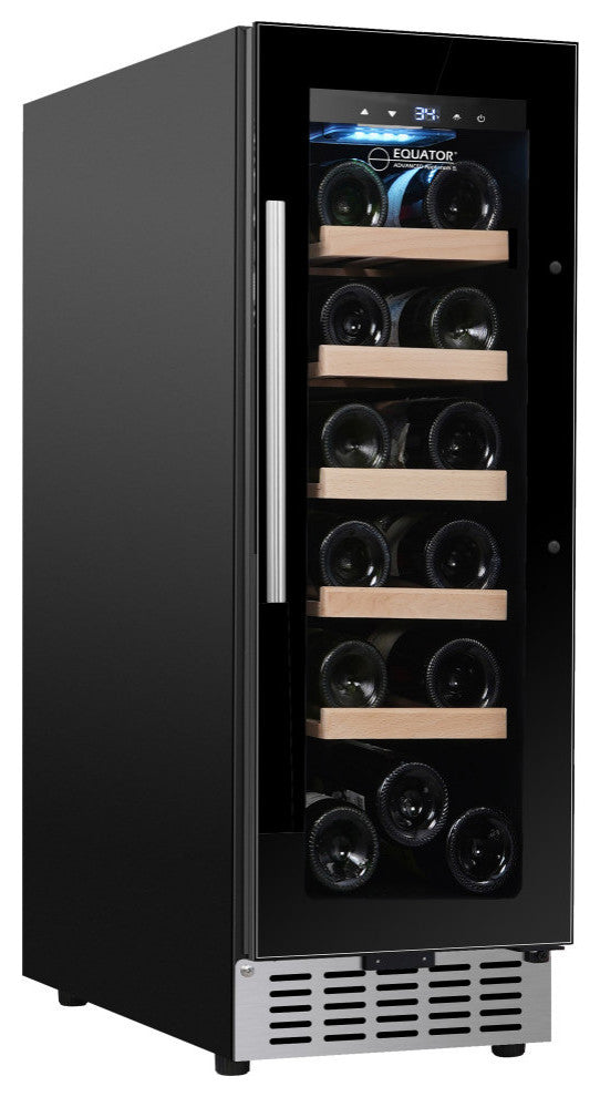 18 bottle Built-in/Freestanding Wine Ref with 7 color LED Lights, Black