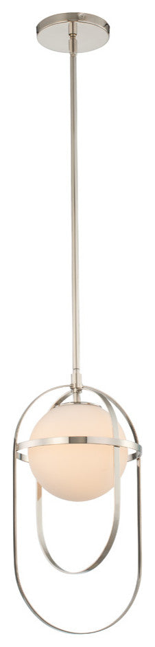 Lennox 9" Mini Pendant, Polished Nickel