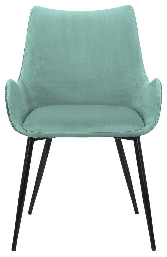 Avery Teal Fabric Dining Room Chair with Gold Legs