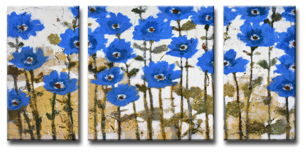 Ready2HangArt 'Spring Sapphires' by Norman Wyatt Jr. 3-PC Canvas Art Set