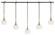 Bristol 5-Light Linear Pendant, Brass/Bronze, Clear Crystal Ball, LED G9