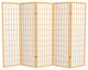 5' Tall Window Pane Shoji Screen, Natural, 5 Panels