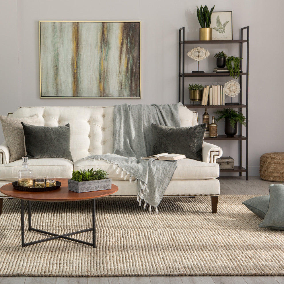 Jaipur Living Mayen Natural Solid White/Tan Area Rug, 5'x8'