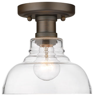 Carver Flush Mount With Clear Glass Shade