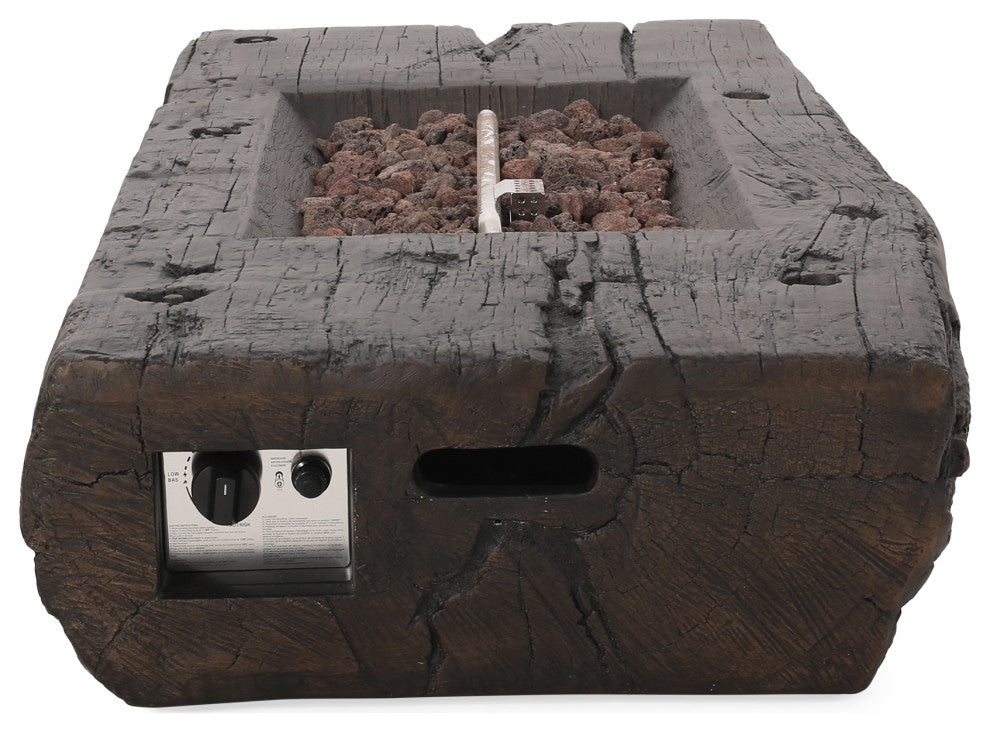 Carolina Outdoor 40,000 BTU Wood Finish Fire Pit, No Tank Holder