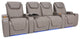 Seatcraft Muse Home Theater Seating, Gray, Row of 4 With  Middle Loveseat