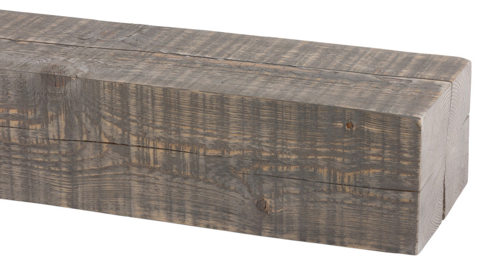 Solid Beam Fireplace Mantel Shelf, Ash Gray, 48"
